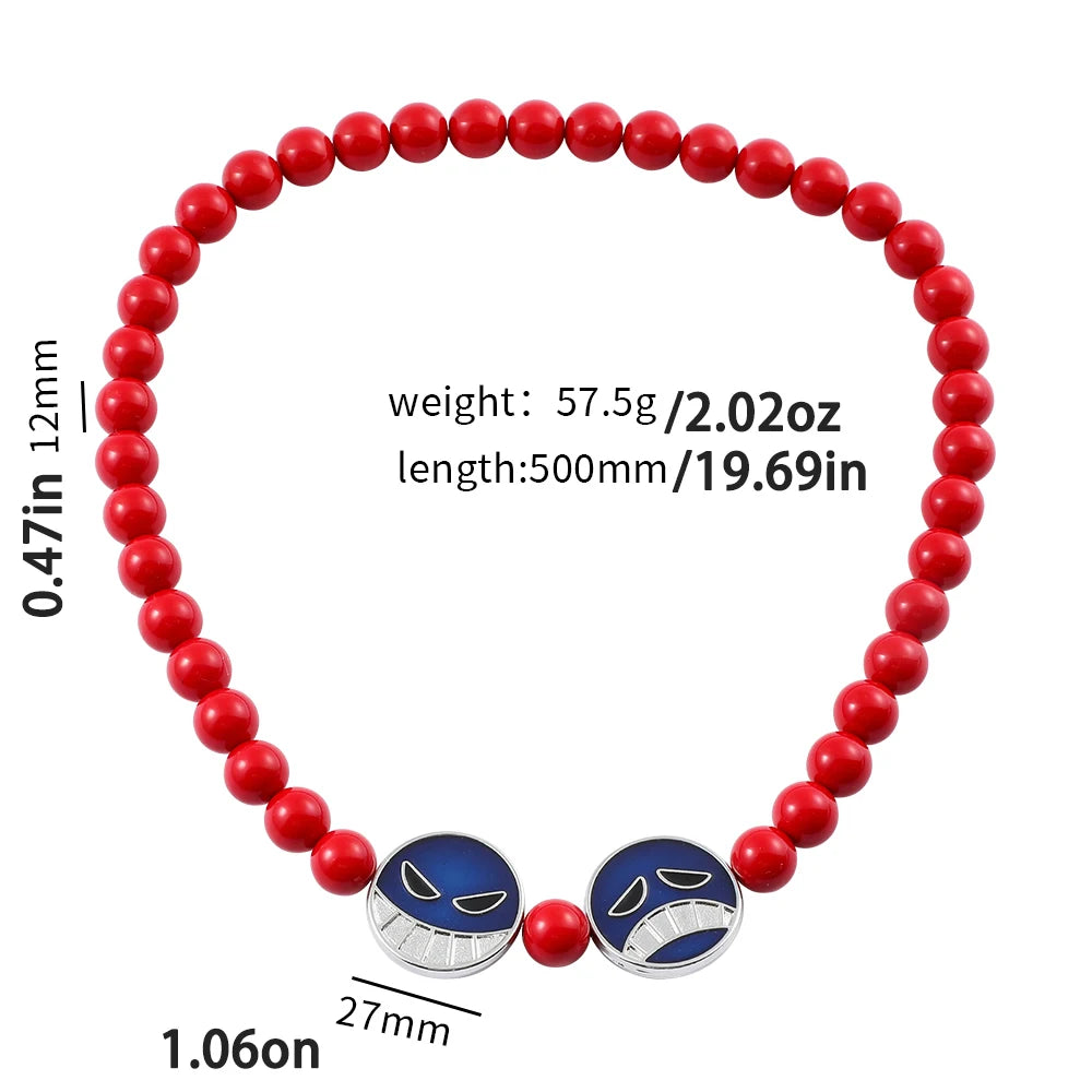 Ace’s Red Beads Bracelet x Necklace Set