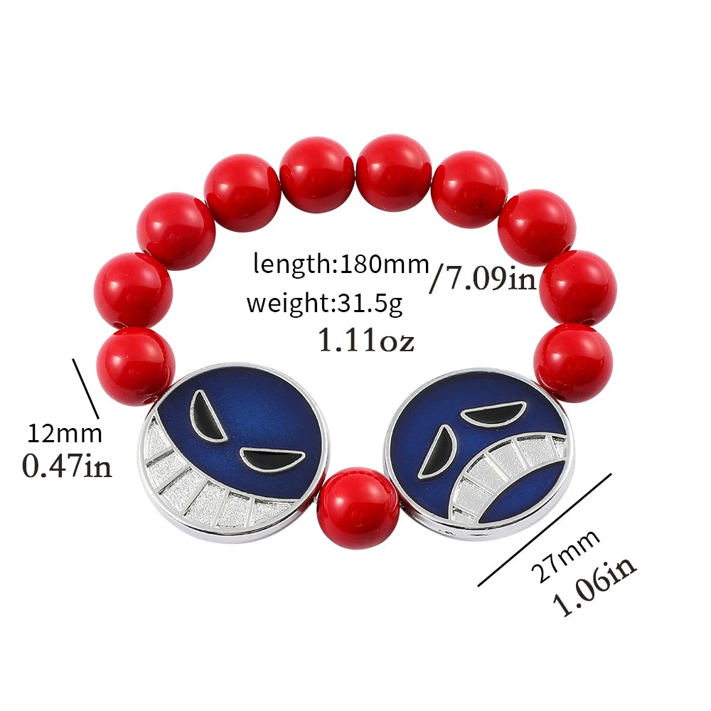 Ace’s Red Beads Bracelet x Necklace Set