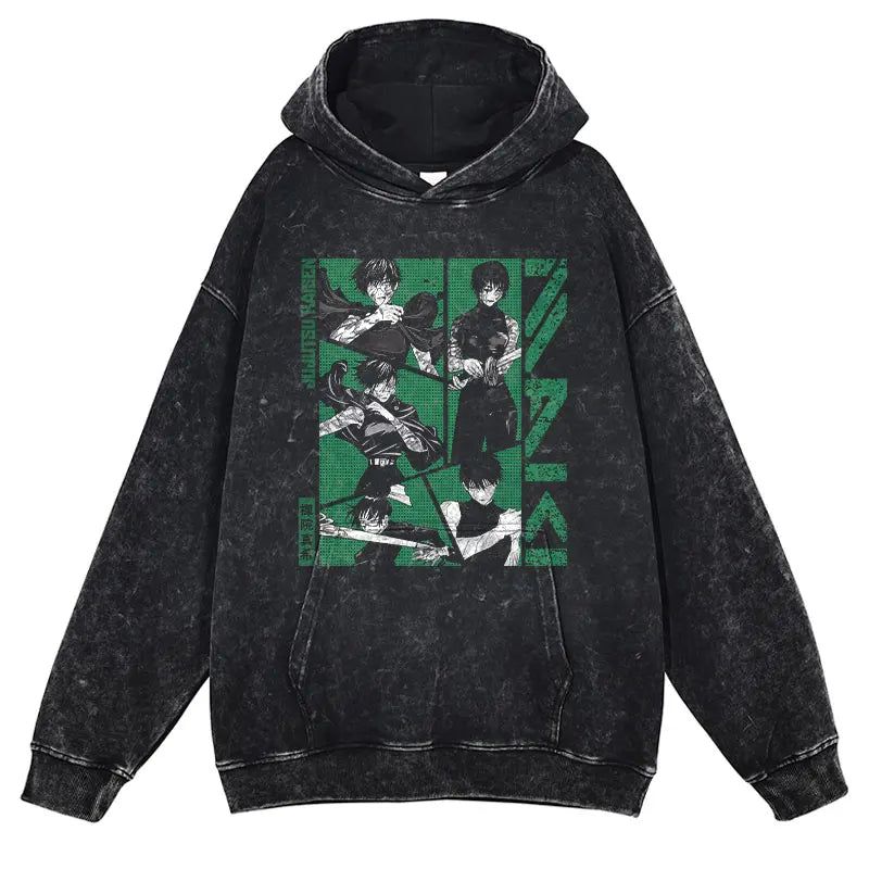 Gojo & Toji Vintage Washed Hoodie