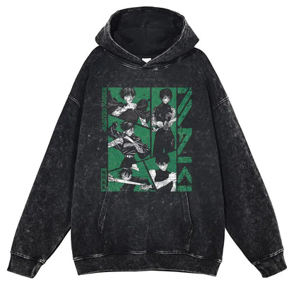 Gojo & Toji Vintage Washed Hoodie