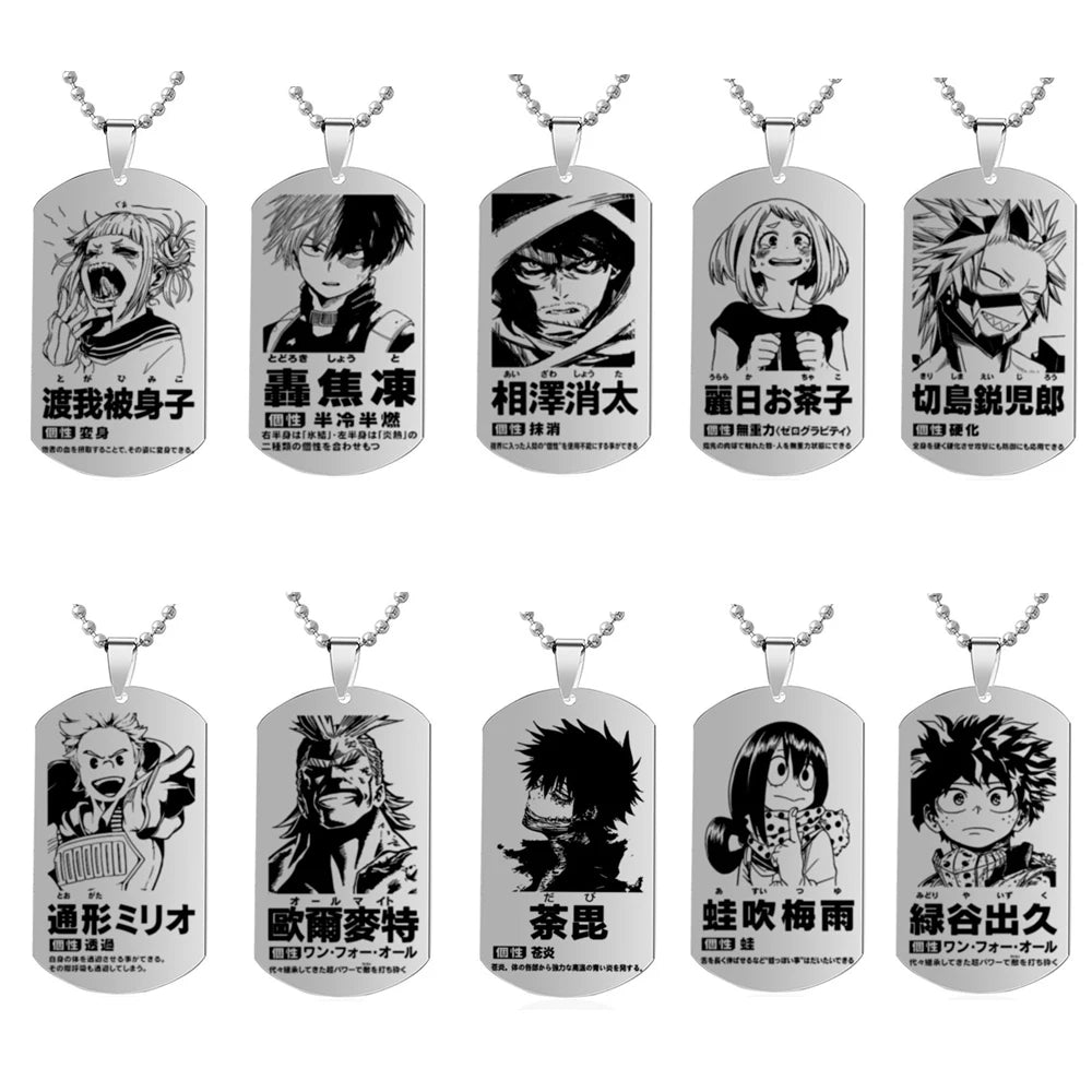 My Hero Academia Character Dog Tag Necklace