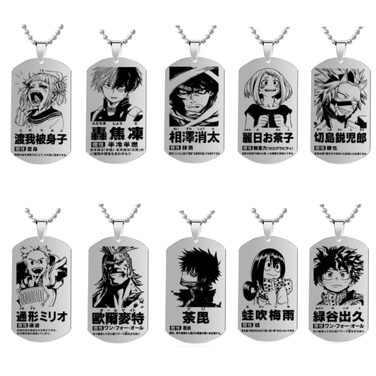 My Hero Academia Character Dog Tag Necklace
