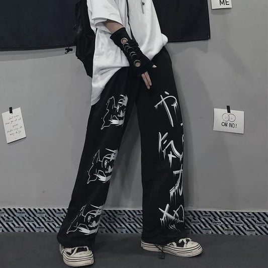 Japanese Printed Baggy Pants