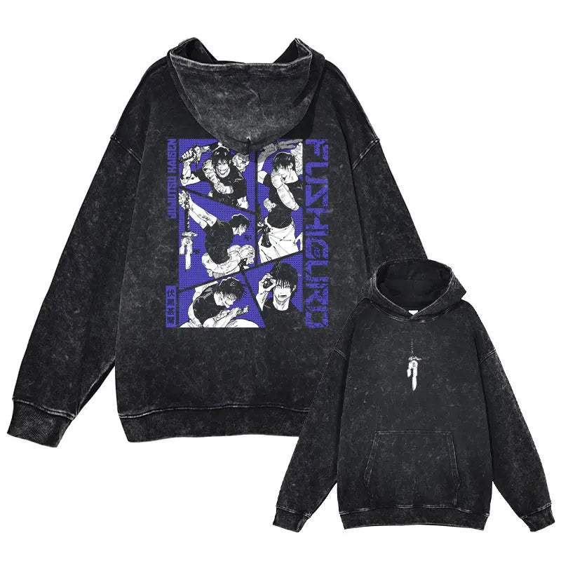 Gojo & Toji Vintage Washed Hoodie