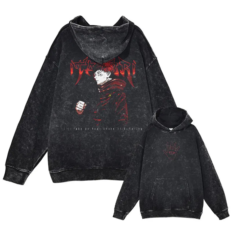 Gojo & Toji Vintage Washed Hoodie
