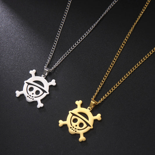 One Piece Skeleton Face Necklace