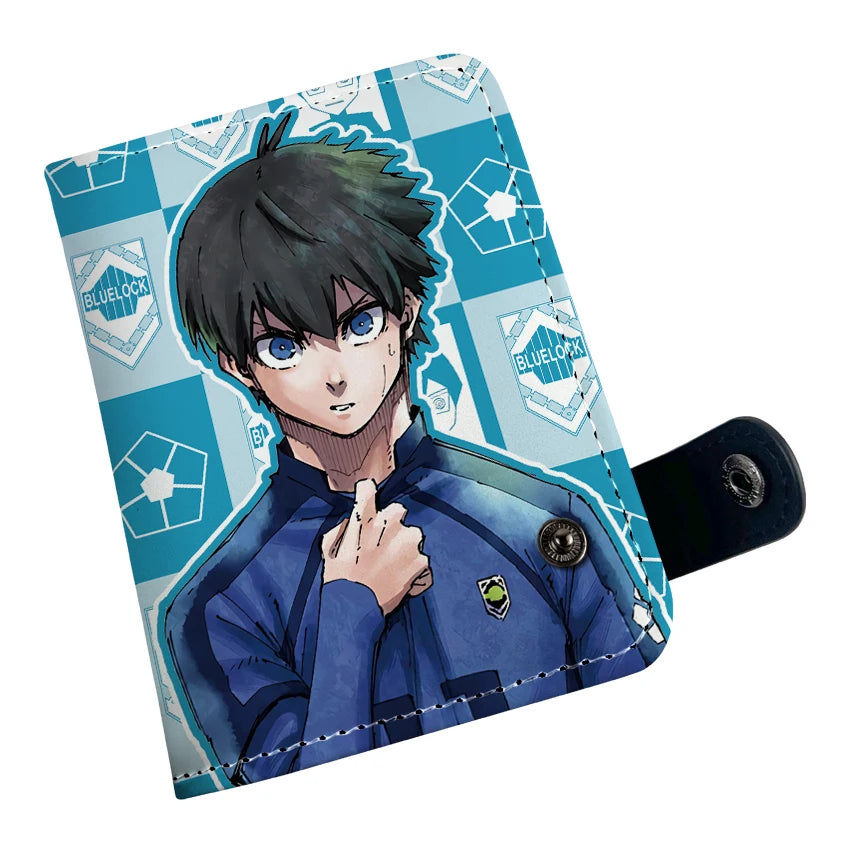 Blue Lock Vertical Button Wallet
