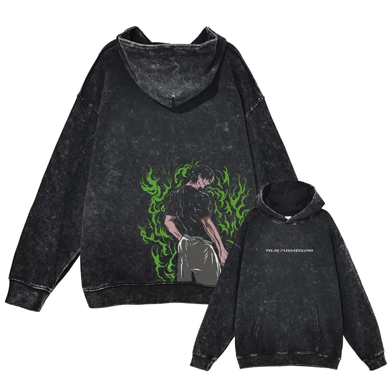 Gojo & Toji Vintage Washed Hoodie