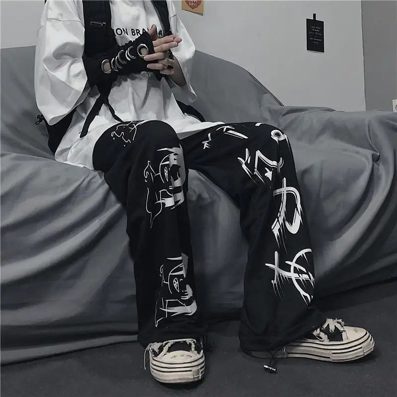 Japanese Printed Baggy Pants