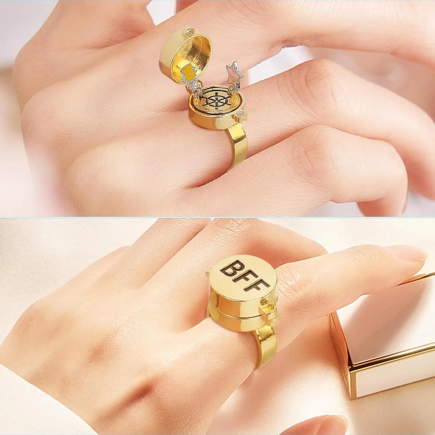 Magnetic BFF Rotating Rings – One Piece Best Friend Set