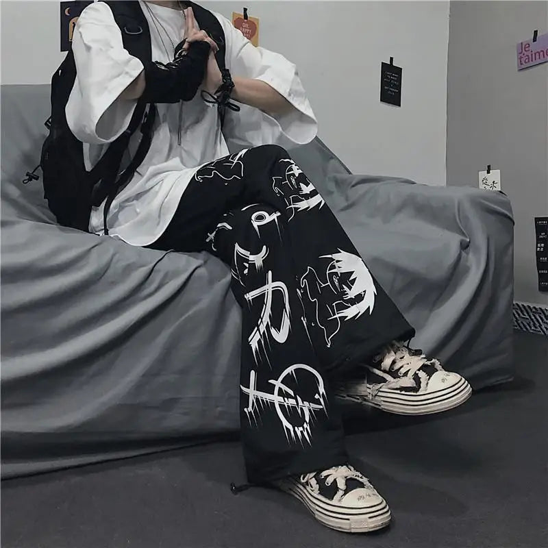Japanese Printed Baggy Pants
