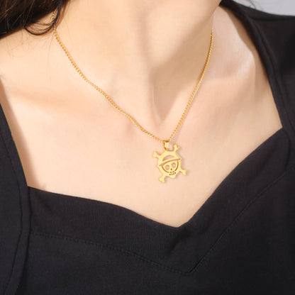 One Piece Skeleton Face Necklace