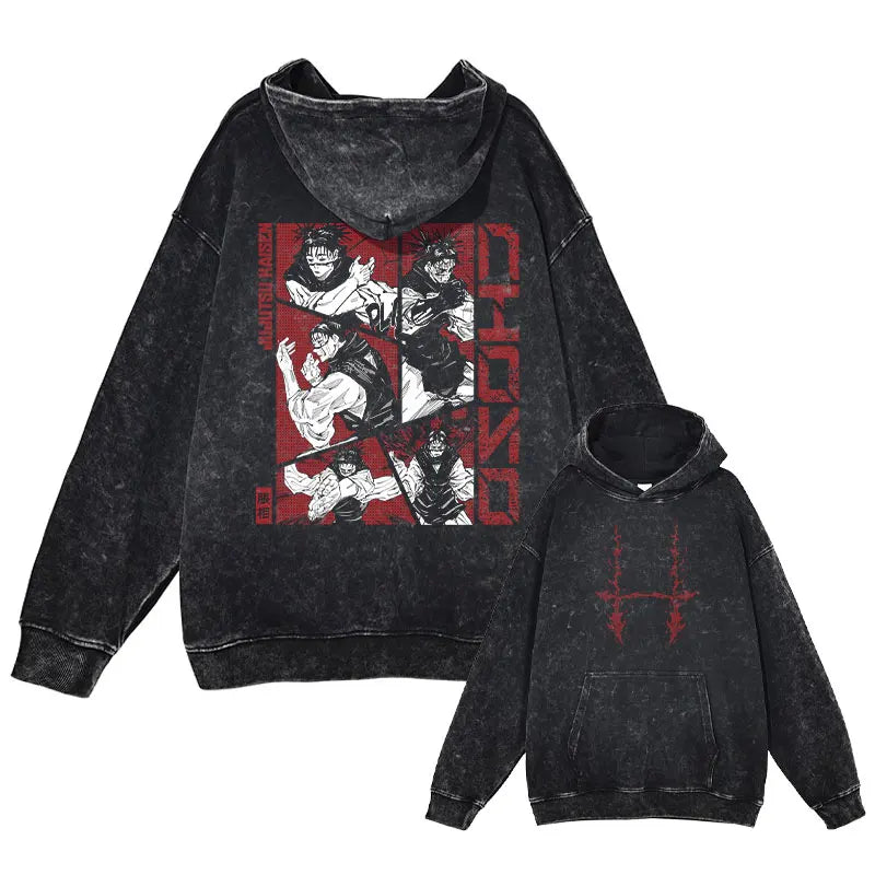 Gojo & Toji Vintage Washed Hoodie