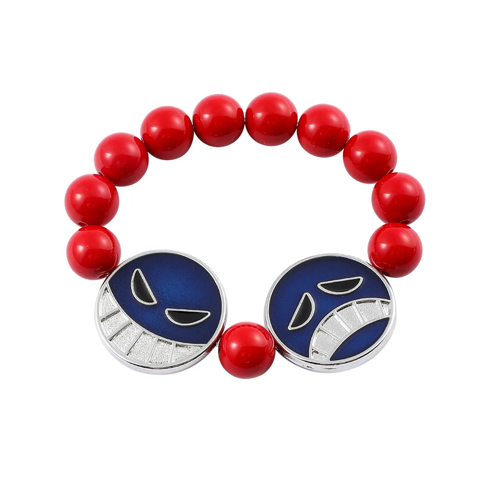 Ace’s Red Beads Bracelet x Necklace Set