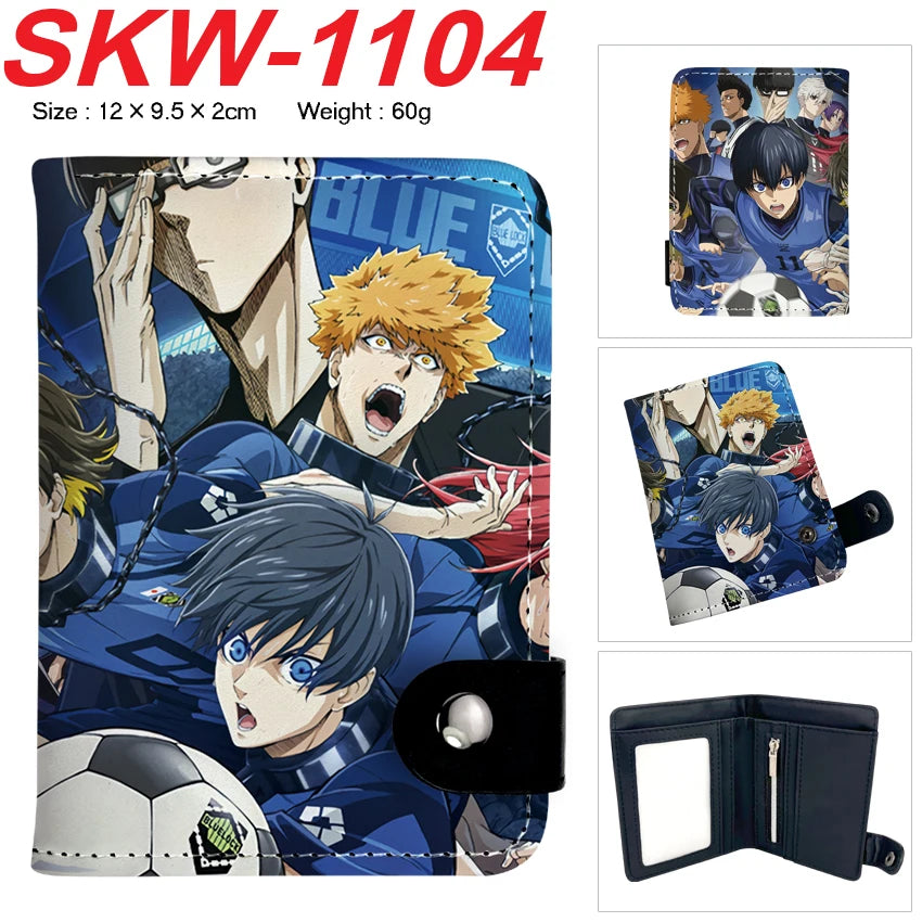 Blue Lock Vertical Button Wallet
