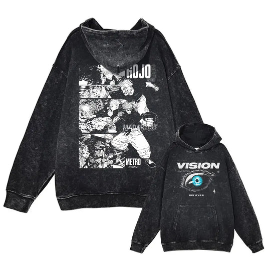 Gojo & Toji Vintage Washed Hoodie