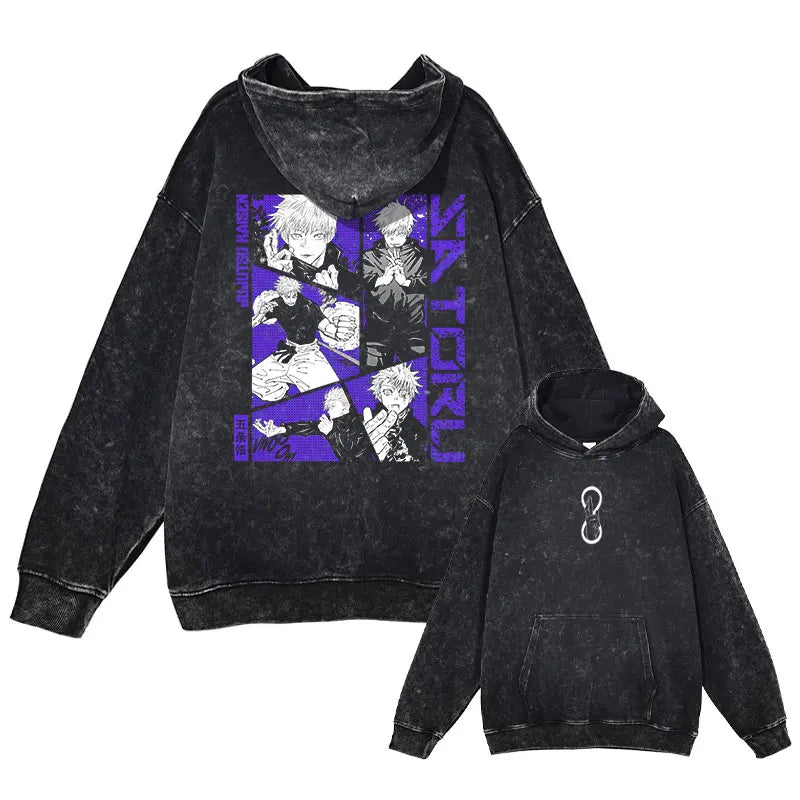 Gojo & Toji Vintage Washed Hoodie
