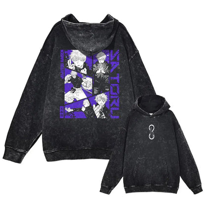 Gojo & Toji Vintage Washed Hoodie